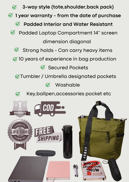Nabi 3-way Bag  (Eli Green)