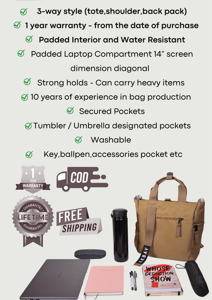 Nabi 3-way Bag  (Brown)