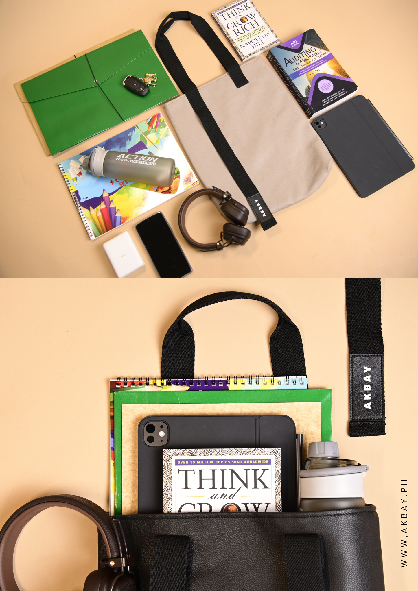 2PCS Basic Matte Vegan Leather Tote Bag